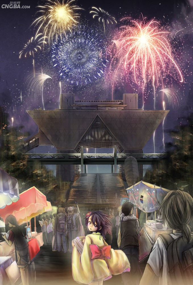 夏夜宴祭典动漫插画古风