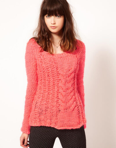 Free People Fleuro Cable Knitted Jumper