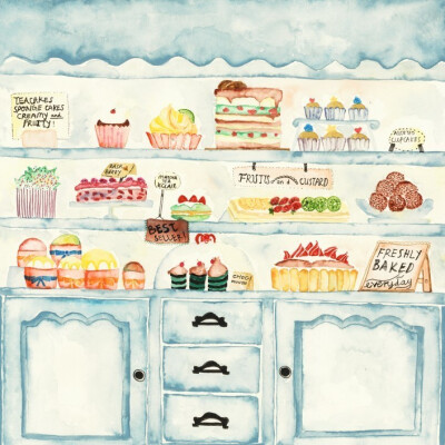 Lily X 手绘水彩咖啡小图