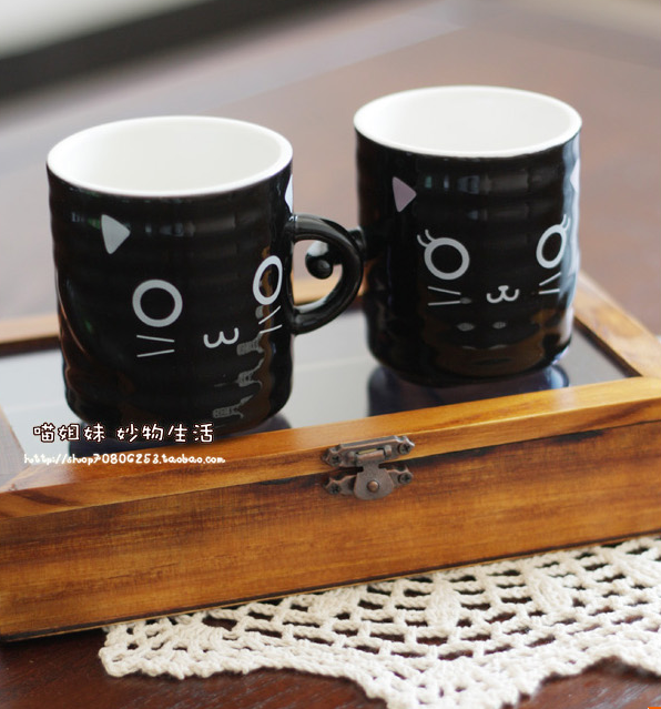 可爱陶瓷小猫套杯 牛奶杯 情侣杯 早餐杯 http://shop70806253.taobao.com/