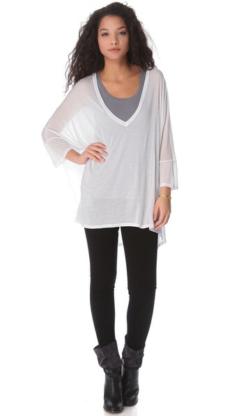 Enza Costa Oversized V Neck Tee