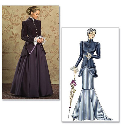 Steampunk, Victorian, Edwardian Dress Gown Costume Pattern Sewing Pattern Butterick 4954, Sizes 8, 10, 12, 14 uncut