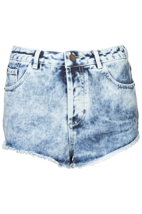 MOTO Acid Wash Denim Hotpants