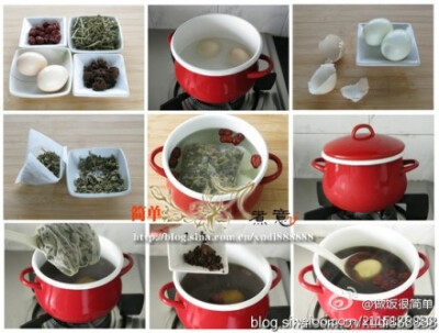 益母草大枣鸡蛋汤：是从古至今一直沿用的活血养颜汤，对女生特别有好处。 1 大枣、益母草冲洗一下用清水浸泡15分钟；2 鸡蛋冷水下锅，水开后煮5分钟捞出鸡蛋去壳；3 益母草装入料包，和鸡蛋、大枣一起下锅加清水炖煮…