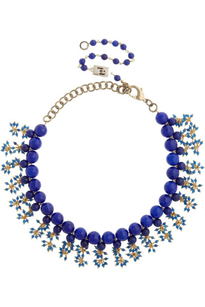 Rosantica Amore 24-karat gold-dipped lapis lazuli necklace