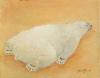  一坨白熊在睡觉。小短尾好Q。【阿团丸子】
