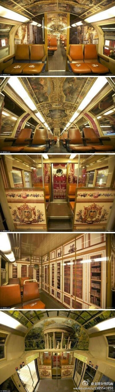 为了宣传凡尔赛宫，连地铁也华丽丽的变身了！！不得不感叹，巴黎，果然，是一个艺术之都