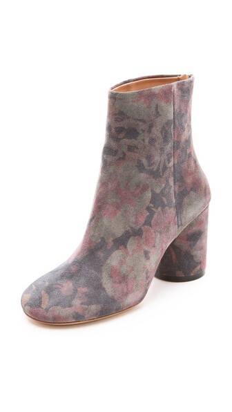 Maison Martin Margiela Flower Print Suede Booties