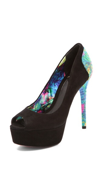 B Brian Atwood Blayne Snake Suede Pumps