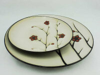 外贸陶瓷餐具-盘子陶瓷-西餐牛排盘-陶瓷盘子手绘-手绘盘子