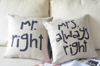 【木木和旺喜@小猫家网】mr right mrs always right靠枕