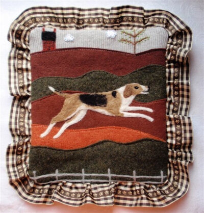 Taking Custom Orders-Personalized Needle Felted Pet Pillows or Wall Hangings made from Recycled Sweater Fabric