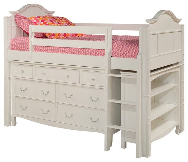 Emma Storage Loft I with Bookcase traditional kids beds