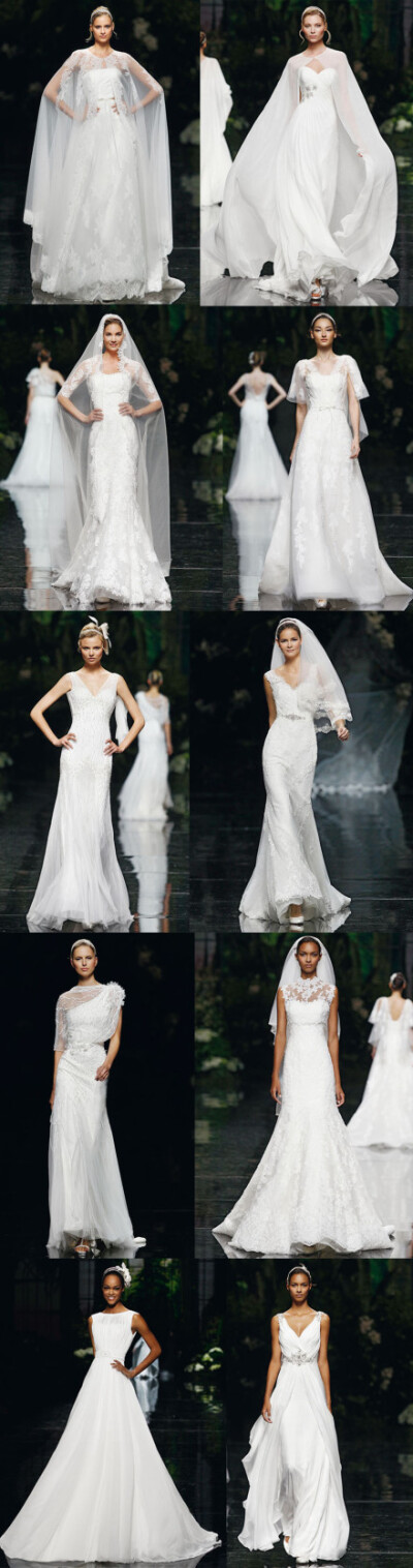 new-pronovias-wedding-dresses-spring-2013系列婚纱，精致绣花，蕾丝披肩，优雅大气~~