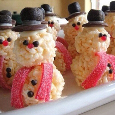 Rice Crispy Snowmen