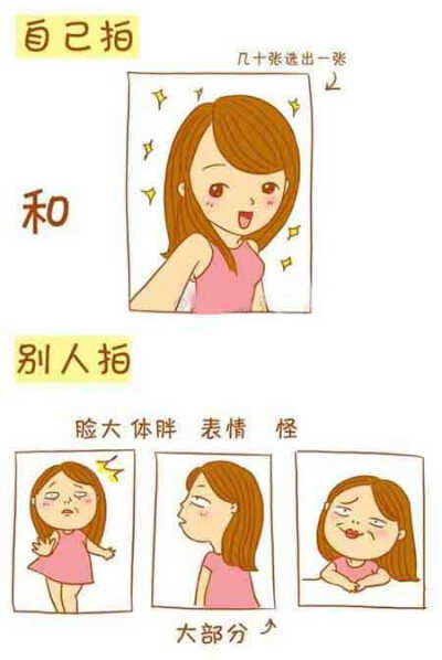 女生的两种照片