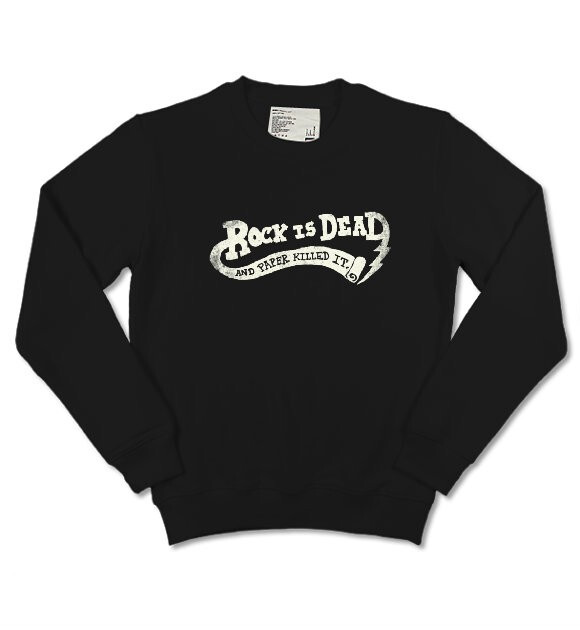 纯棉圆领个性卫衣/情侣卫衣- Rock is dead