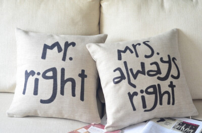 mr right mrs always right靠枕