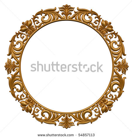 stock photo : vintage golden frame with clipping path. 3d illustration