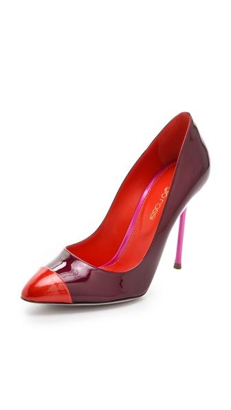 Sergio Rossi Cap Toe Patent Pumps