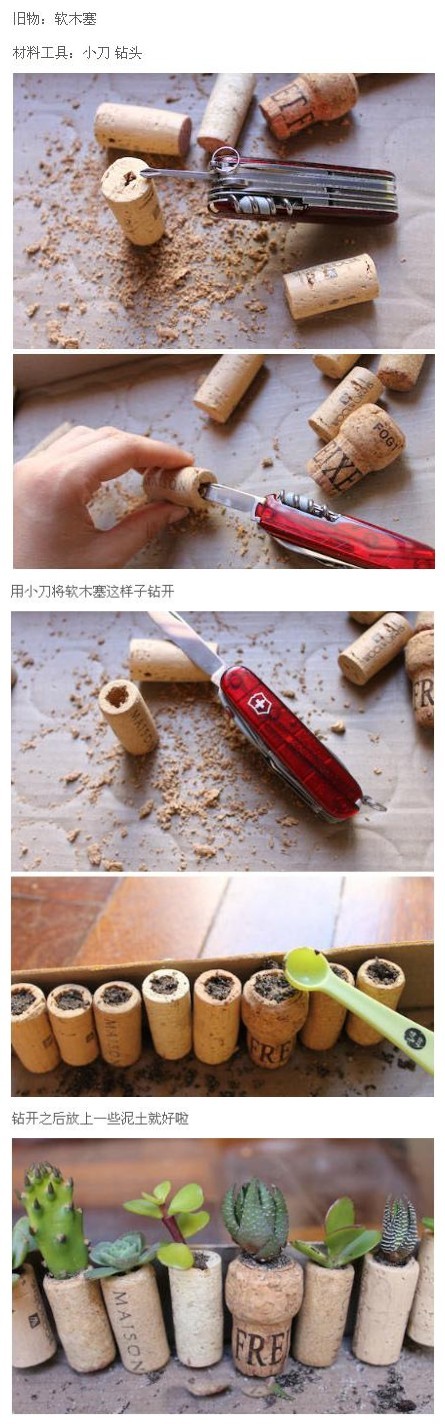 教大家制作软木塞的盆景哦~很Q的呢~一起来看看吧~成品后开种上一小棵植物是不是很好看呢 来自分享家