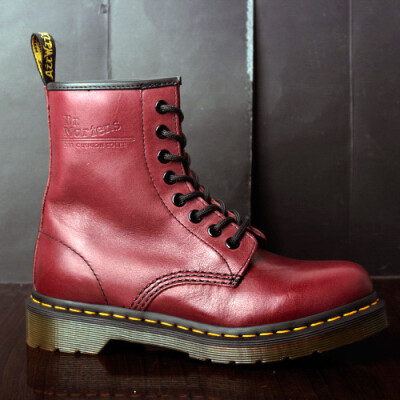 Dr.Martens 马丁 1460 樱桃红软皮 气垫女靴