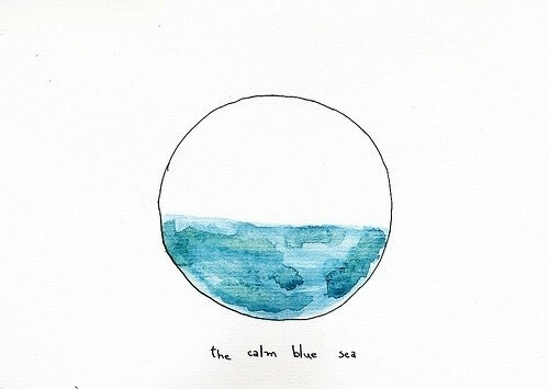 the calm blue sea