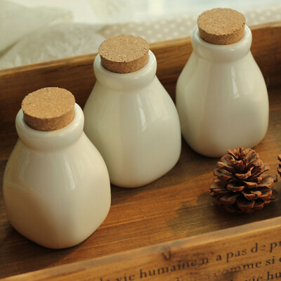 素。复古陶瓷牛奶瓶/储存罐
