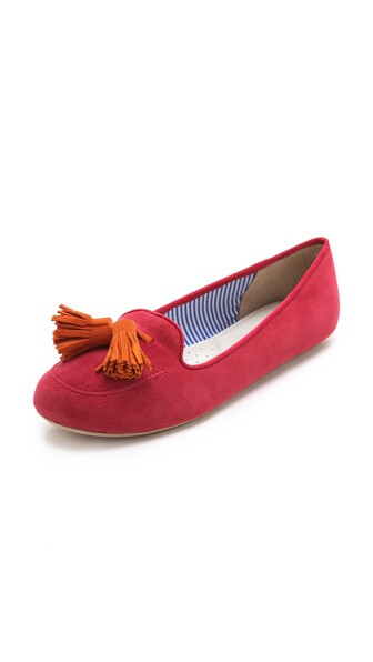 Charles Philip Sylvie Suede Tassel Flats