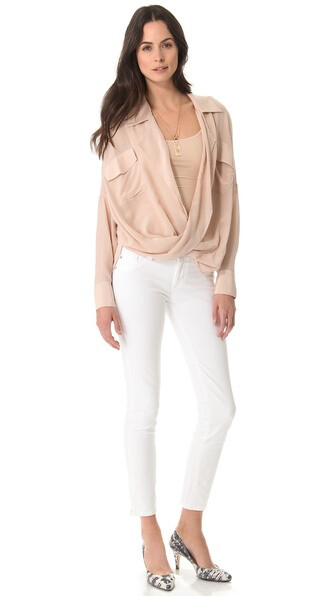 Funktional Silk Fold Front Top