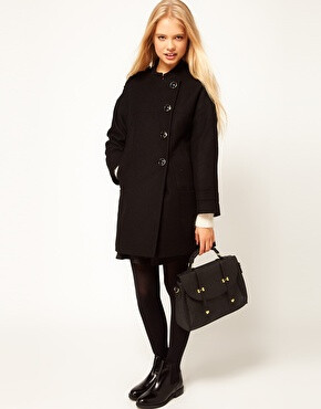 Image 4 of ASOS Button Front Cocoon Coat