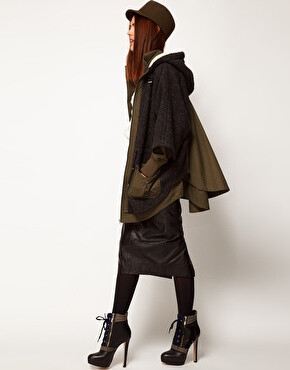 Image 4 of ASOS Textured Oversized Cape Coat