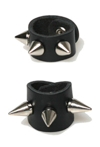 fashion spike stud funky punk ring 韓國鉚釘朋克皮革戒指-