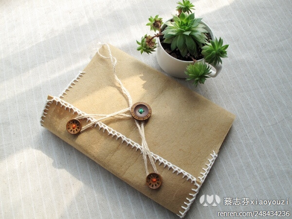 原创不织布浅棕书皮