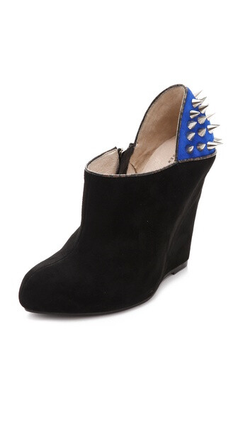 Messeca New York Studded Suede Wedge Booties