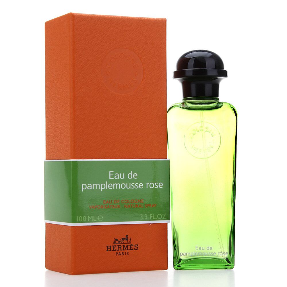 Hermès Eau de Pamplemousse Rose 爱马仕粉红葡萄柚中性古龙水 EDC 100ml 【香调】柑橘花香调 【前味】柠檬、柑橘 【中味】葡萄柚、玫瑰、粉红胡椒 【后味】香根草、胡椒醚、木质熏香