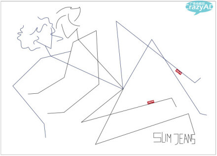 这系列的牛仔裤广告曾获得嘎纳广告节平面类金奖