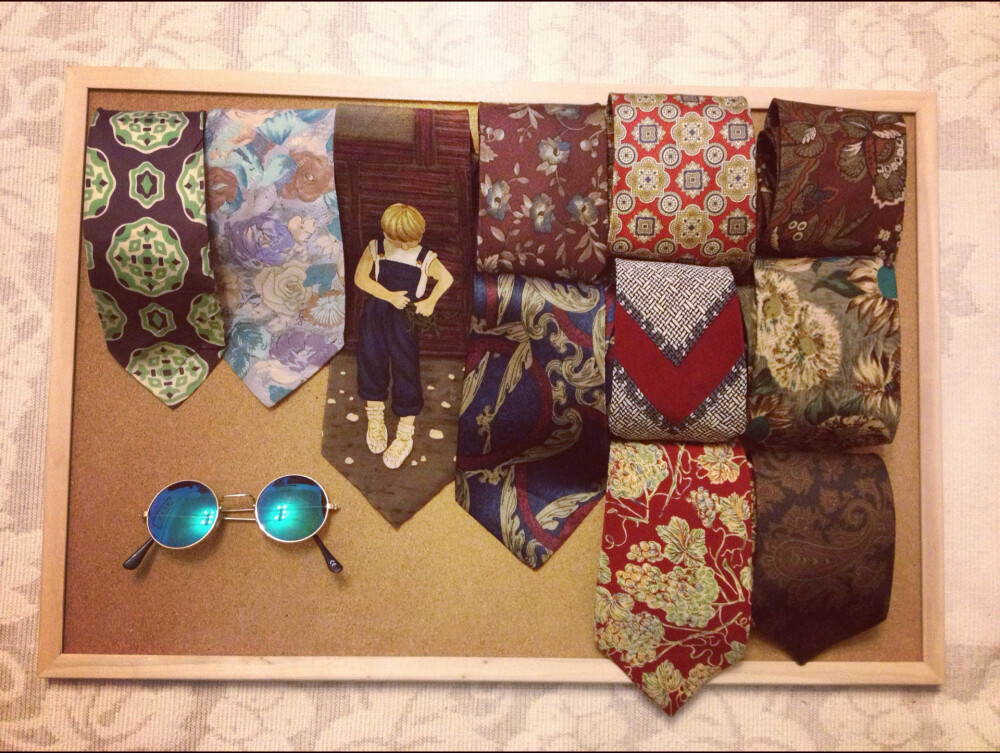 vintage古着孤品中古尖货真丝丝绸复古领带