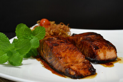 Teriyaki Salmon on a plate