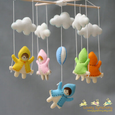 Girls and swings in the sky baby mobile - girls and swings - baby mobile