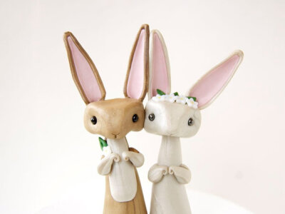 Rabbit Wedding Cake Topper by Bonjour Poupette