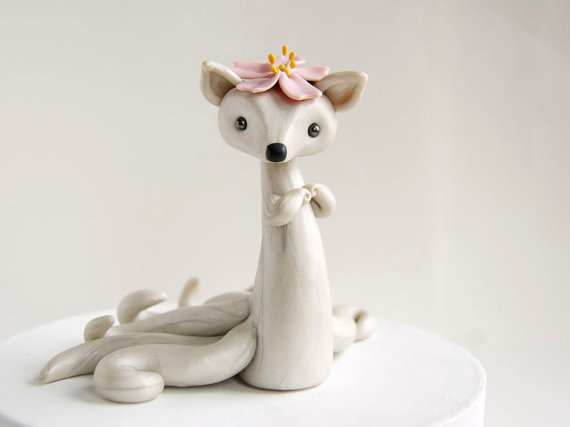 Kitsune Fox Art Doll - White Nine-tailed Kitsune by Bonjour Poupette