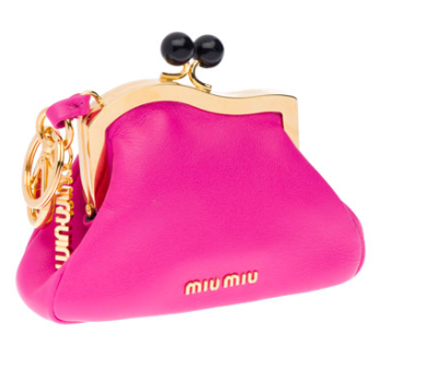 【桃】 MIU MIU MICROBAG 小羊皮 紫红色钱包 5ARE61 7M8 F0029