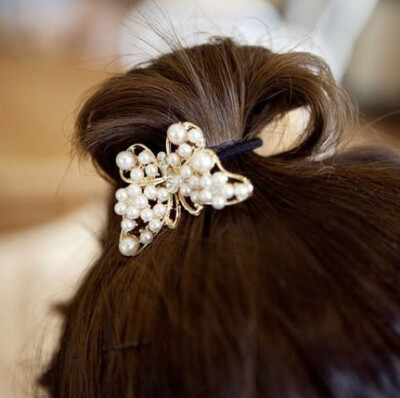 珍珠蝴蝶发圈，让你翩翩起舞