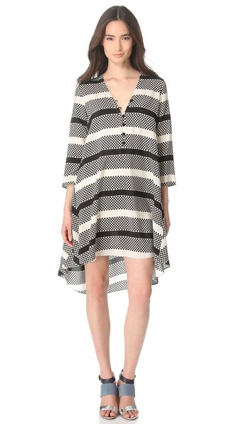 Thakoon Addition Dot &amp; Stripe Caftan