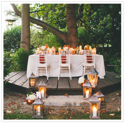 cozy outdoor fall reception