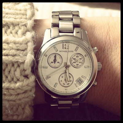 #Michael Kors配饰# 超薄款@Michael-Kors Runway Chronograph Watch 计时码表型腕表。