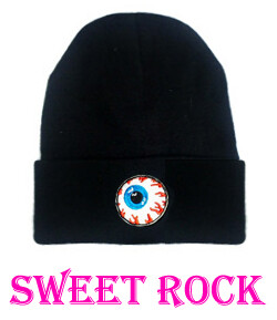 原宿 摇滚 哥特 朋克 乐队 ZIPPER PUNK GOTHIC 活结 滚石 眼球 骷髅 帽子