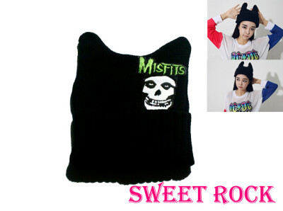 原宿 摇滚 哥特 朋克 乐队 ZIPPER PUNK GOTHIC 活结 滚石 眼球 骷髅 帽子 恶魔 猫耳