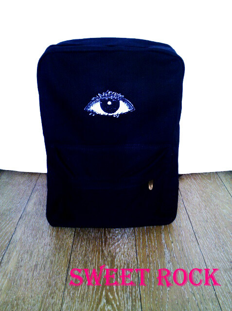 原宿 摇滚 哥特 朋克 乐队 ZIPPER PUNK GOTHIC 活结 滚石 眼球 骷髅 背包 书包